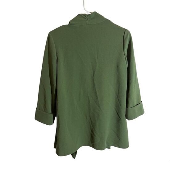 Kasper Open Front Jacket Casual Bussines Shawl-Collar Green Size XS NWOT - Picture 2 of 6